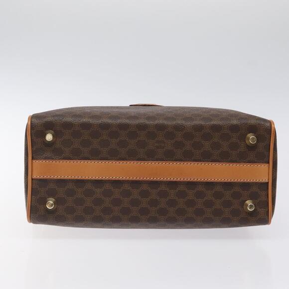 CELINE Macadam Canvas Hand Bag Pvc Leather Brown Gold - Picture 9 of 12